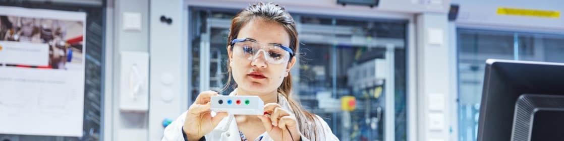 Girl looking at a device