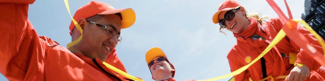 A group of Shell employees celebrating