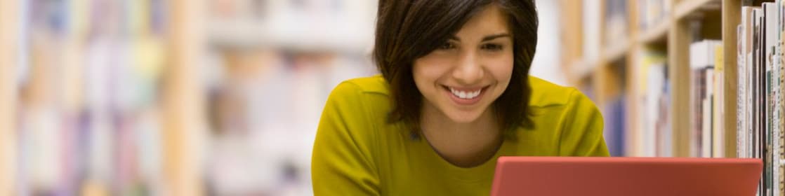 Woman looking at her laptop screen