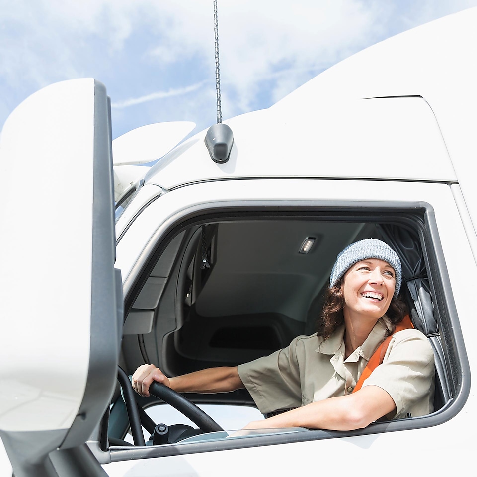 Image of truck driver smiling