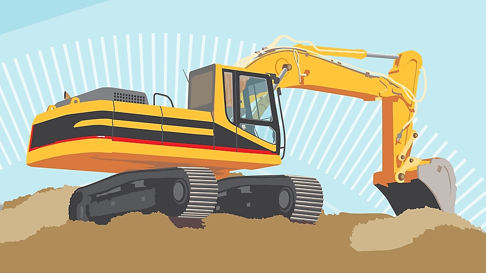 Illustration of yellow construction equipment