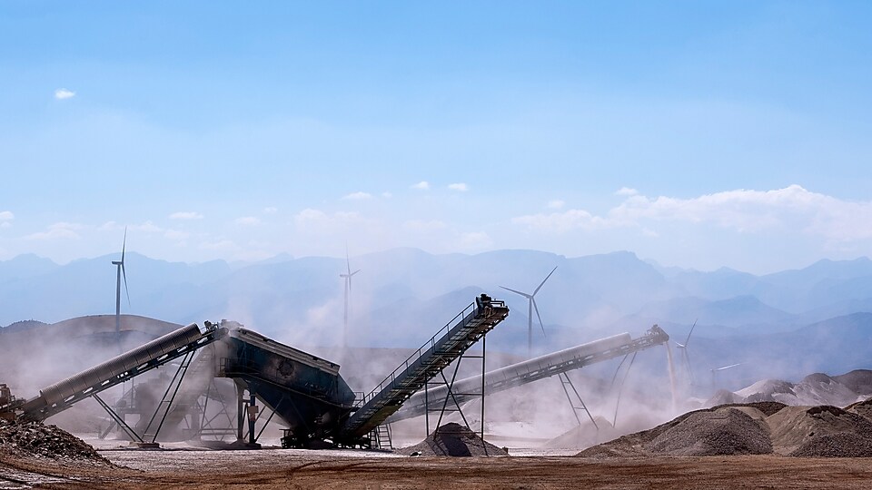 Mining equipment on location