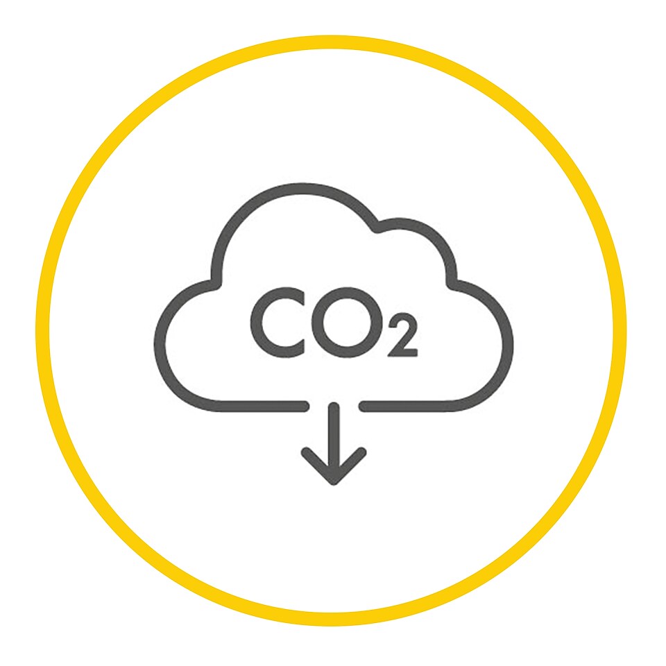 Icon for reduced carbon emissions