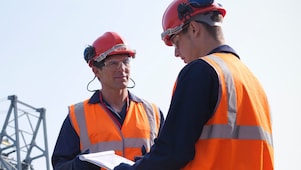 Mining workers and mining industry equipment