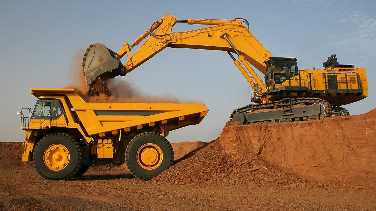 Dump truck on an mining site