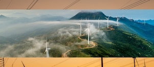 Wind turbines on a mountain top