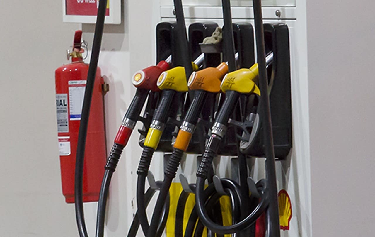 Shell forecourt fuel pumps
