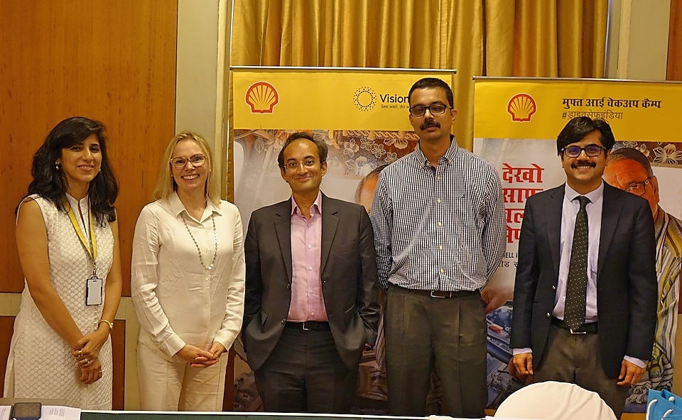 L to R: Ekta Kumar- Country CSR Lead, Shell India, Ella Gudwin- President, VisionSpring,  Nitin Prasad- Chairman, Shell Companies in India,  Anil Krishna - Board Member, VisionSpring,  Anshu Taneja - Country Director, VisionSpring at the Grant Agreement Signing Event