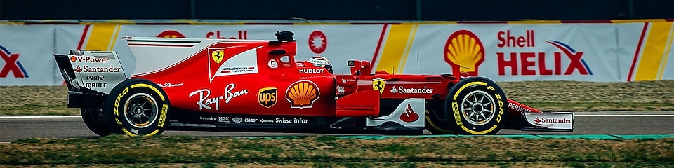 Ferrari car on racetrack
