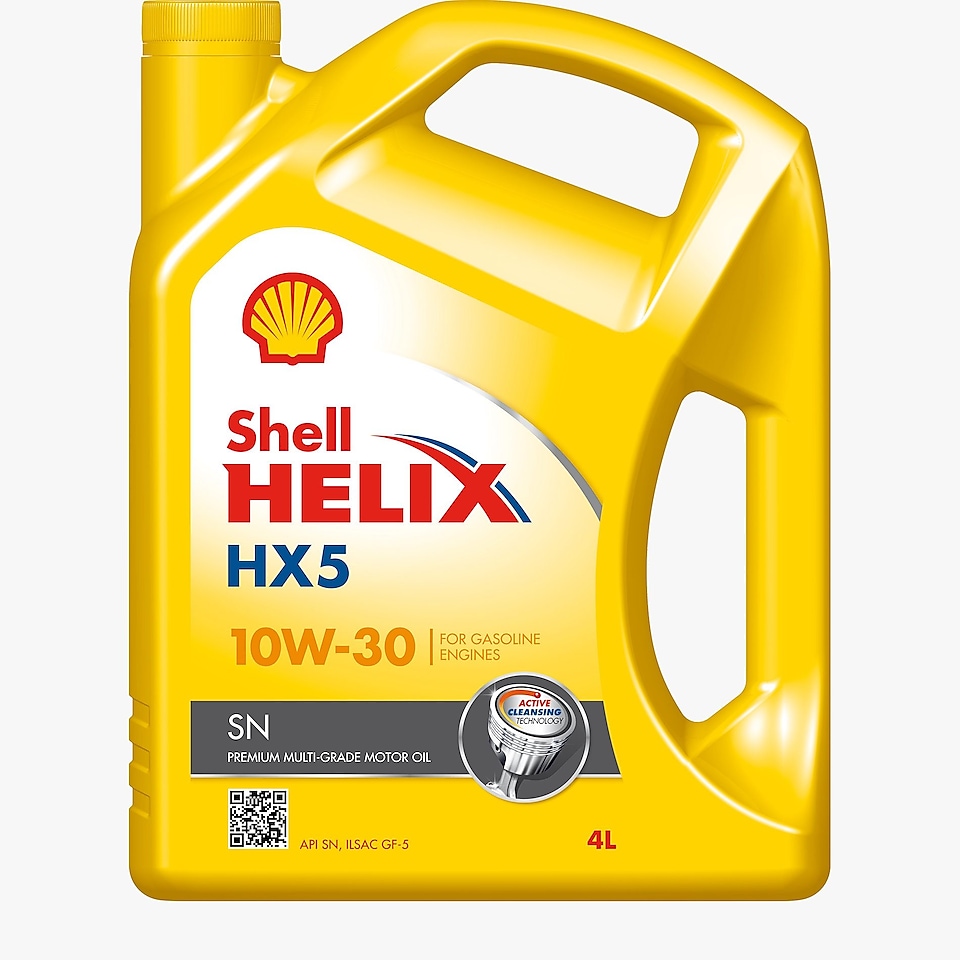 Packshot of Shell Helix HX5 SN 10W-30