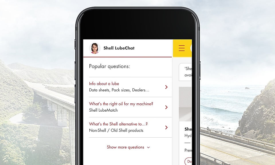 Shell LubeChat mobile interface