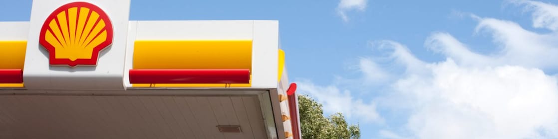 Retail station with blue sky